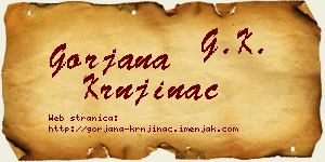 Gorjana Krnjinac vizit kartica